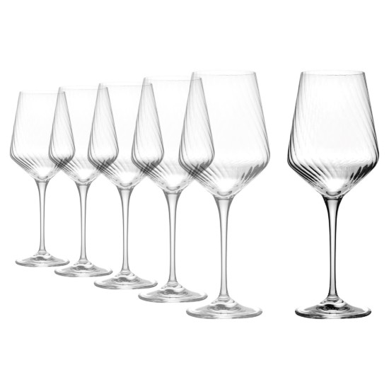 6 fehérboros pohárból álló készlet, kristályos pohárból, 450 ml, "Avant-Garde Lumi" - Krosno