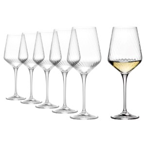 6 fehérboros pohárból álló készlet, kristályos pohárból, 450 ml, "Avant-Garde Lumi" - Krosno