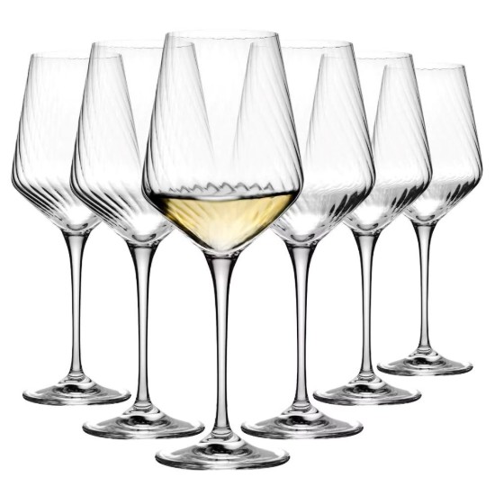 6 fehérboros pohárból álló készlet, kristályos pohárból, 450 ml, "Avant-Garde Lumi" - Krosno