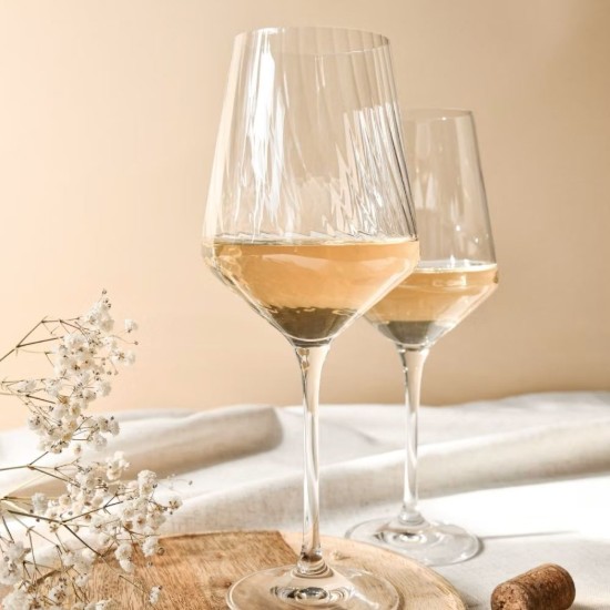 6 fehérboros pohárból álló készlet, kristályos pohárból, 450 ml, "Avant-Garde Lumi" - Krosno
