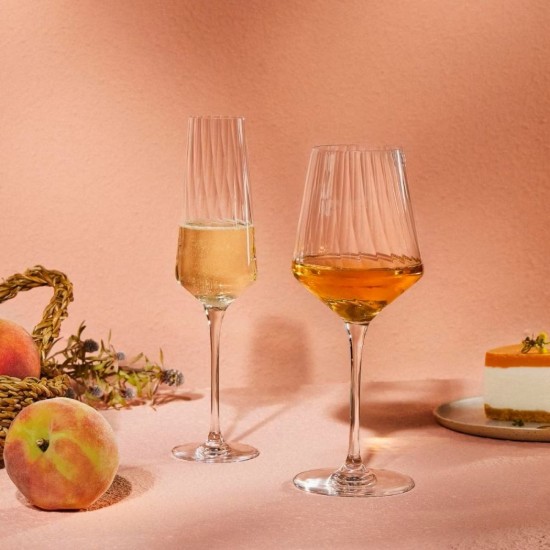 6 fehérboros pohárból álló készlet, kristályos pohárból, 450 ml, "Avant-Garde Lumi" - Krosno