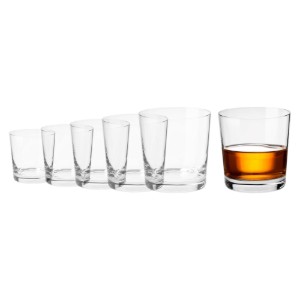 6 whiskey pohár készlet, üvegből készült, 430 ml, "DIVINE" - Krosno