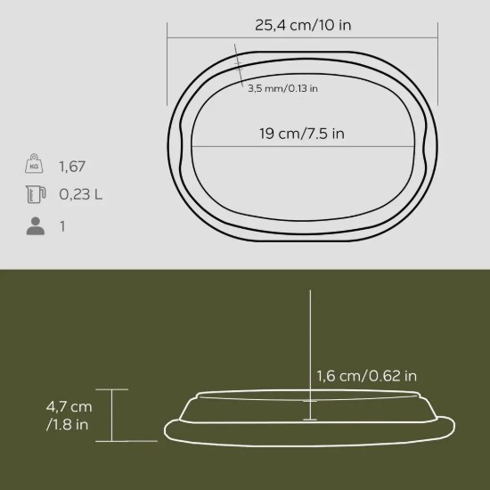 Öntöttvas főzőlap, fa tálalótálcával, 12,5 x 19 cm - LAVA
