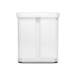 Pedálos szemetes, kétrekeszes, 58 l, rozsdamentes acél, White Steel - simplehuman