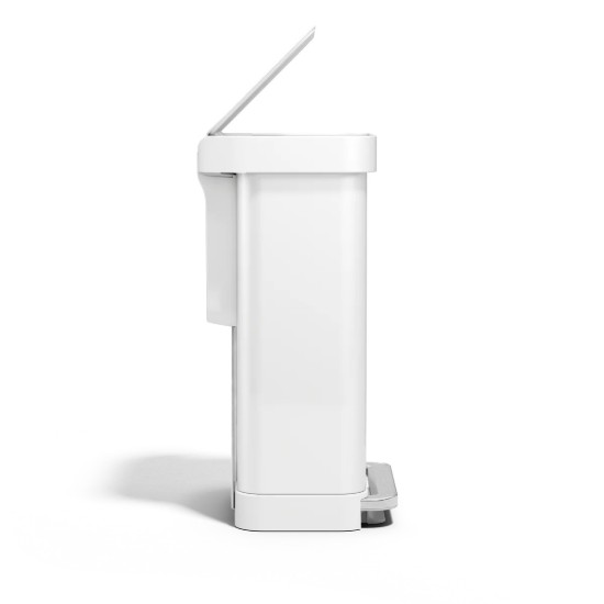 Pedálos szemetes, téglalap alakú, 45 L-es, Fehér - simplehuman
