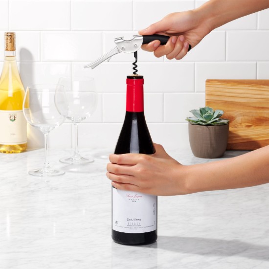 Többcélú dugóhúzó, rozsdamentes acél, 19,1 cm, "SteeL", Fekete - OXO