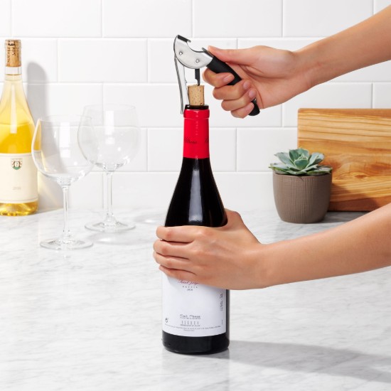 Többcélú dugóhúzó, rozsdamentes acél, 19,1 cm, "SteeL", Fekete - OXO