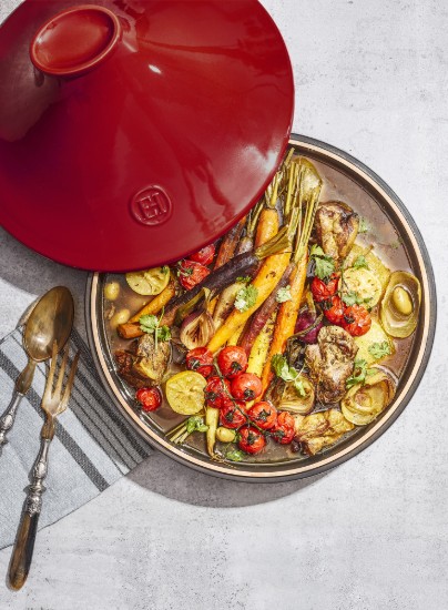 Tajine, kerámia, 33,5 cm / 4,2 L, Burgundy, "Delight" - Emile Henry