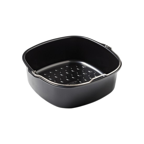 Négyzet alakú légkeveréses fritőz tartály, acél, 21 x 20 cm - Pyrex