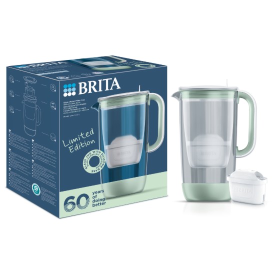 Szűrőedény, 60. évfordulós kiadás, üvegből készült, 2,5 l, Maxtra PRO (lightgreen) - BRITA