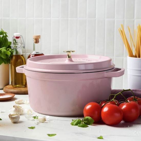 Cocotte főzőedény, öntöttvas, 28 cm / 6,7 L, Sorbet Rose - Staub