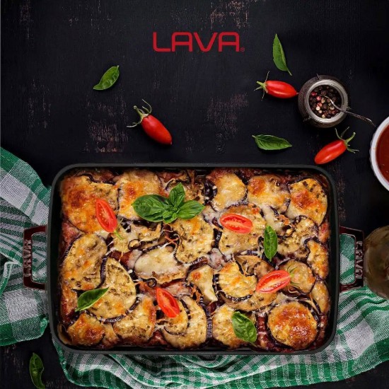 Öntöttvas sütőtálca, 25 x 39 cm, "Premium", Piros - LAVA