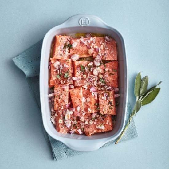 Téglalap alakú sütőtál, kerámia, 36,5x23,5cm/2,7L, Ecume - Emile Henry