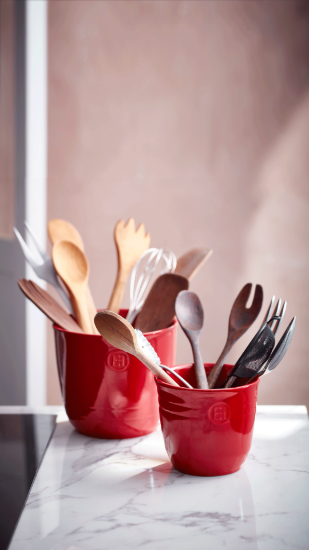 Konyhai eszköztartó, kerámia, 13 x 12 cm, Burgundy - Emile Henry