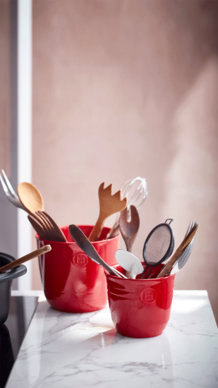 Konyhai eszköztartó, kerámia, 13 x 12 cm, Burgundy - Emile Henry