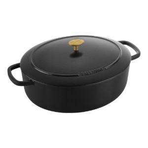 Cocotte ovális főzőedény, öntöttvas, 33 cm / 6 L, "Bellamonte", Fekete - Ballarini