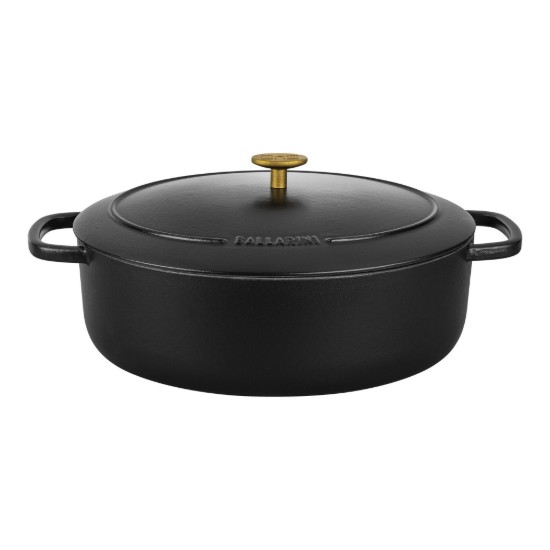 Cocotte ovális főzőedény, öntöttvas, 33 cm / 6 L, "Bellamonte", Fekete - Ballarini