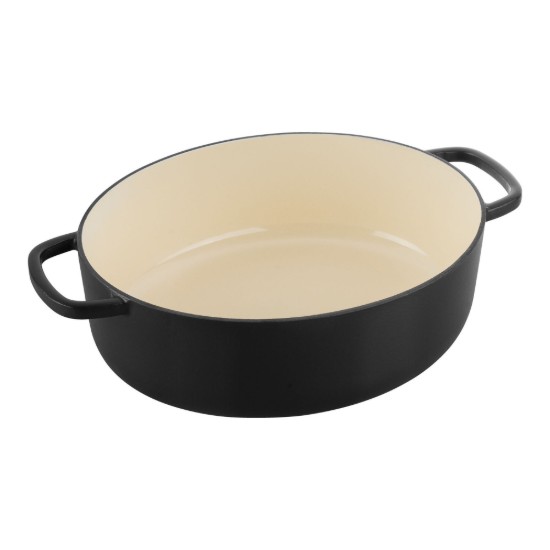 Cocotte ovális főzőedény, öntöttvas, 33 cm / 6 L, "Bellamonte", Fekete - Ballarini