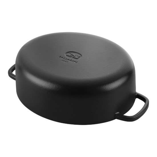 Cocotte ovális főzőedény, öntöttvas, 33 cm / 6 L, "Bellamonte", Fekete - Ballarini