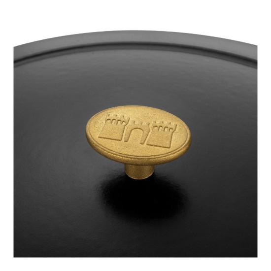 Cocotte ovális főzőedény, öntöttvas, 33 cm / 6 L, "Bellamonte", Fekete - Ballarini