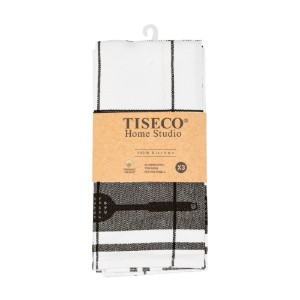 3 konyhai törölközőből álló készlet, pamut, 50 x 70 cm, "Pharao", fekete - Tiseco