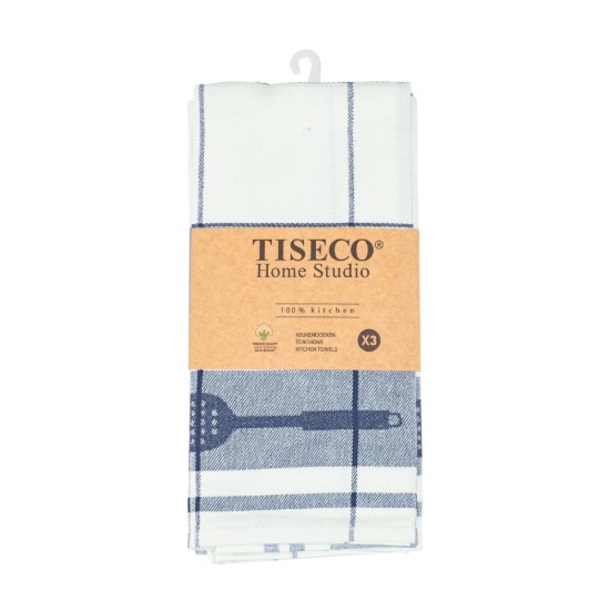 3 konyhai törölközőből álló készlet, pamut, 50 x 70 cm, "Pharao", sötétkék - Tiseco