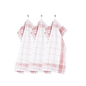 3 konyhai törölközőből álló készlet, pamut, 50 x 70 cm, "Pharao", rózsaszín - Tiseco