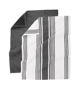 4 konyhai törölközőből álló készlet, pamut, 50 x 70 cm-es "Combo", fekete - Tiseco