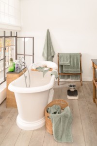 Fürdőtörlő, pamut, 100 x 150 cm, "Riva", szürke - Tiseco