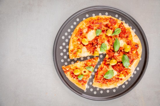 Pizzatálca, perforált, 33 cm, acél - MasterClass