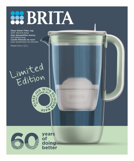 Szűrőedény, 60. évfordulós kiadás, üvegből készült, 2,5 l, Maxtra PRO (lightgreen) - BRITA