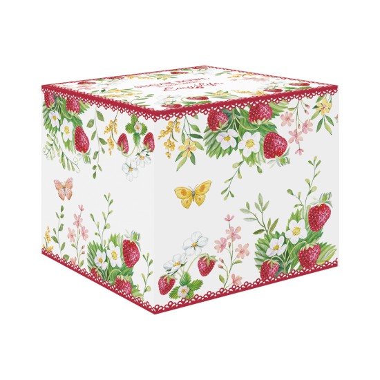 Cukortartó, tetővel, porcelán, 200ml, "Jardin des Fraises" - Easy Life