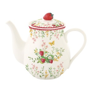 Porcelán teáskanna, 900 ml, "Jardin des Fraises" - Easy Life