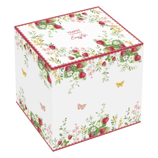 Porcelán teáskanna, 900 ml, "Jardin des Fraises" - Easy Life