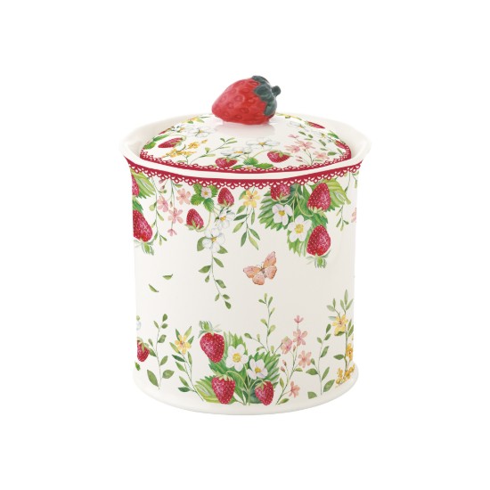 Porcelán tárolóedény, 8,5 x 11 cm, "Jardin des Fraises" - Easy Life