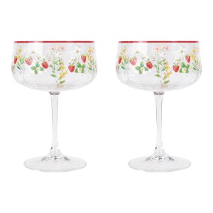 2 darabos pezsgőspohár készlet, 250ml, üvegből, "Jardin des Fraises" - Easy Life
