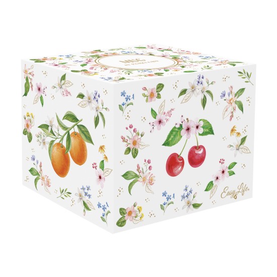 Porcelán bögre, 400ml, dombornyomott mintával, "Fancy Fruit" - Easy Life