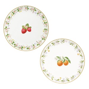2 darabos porcelántányér-készlet, dombornyomott mintával, 16 cm, "Fancy Fruit" - Easy Life