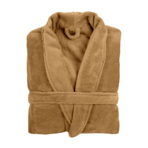 Uniszex mikroflanelből készült fürdőköpeny, S/M, "Cosy", Indian Tan - Tiseco