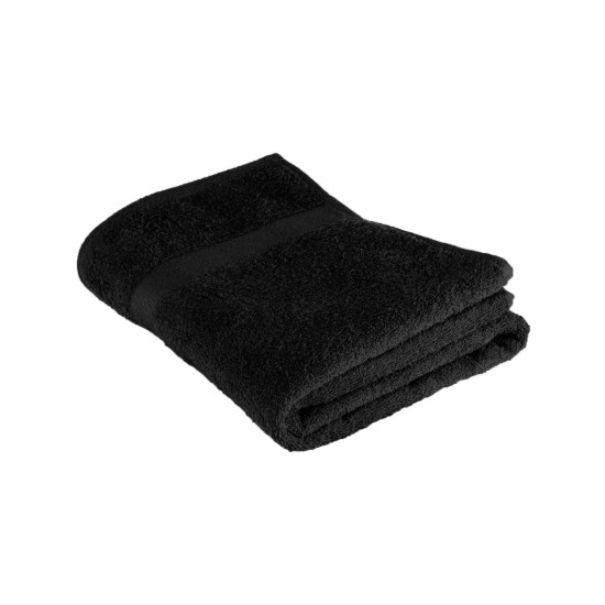 Fürdőtörlő, pamut, 100 x 150 cm, "Riva", fekete - Tiseco