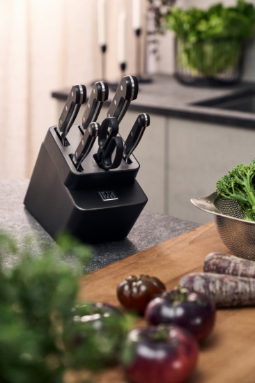 7 darabos késkészlet, beépített élező modullal, "ZWILLING Pro", Ash - Zwilling