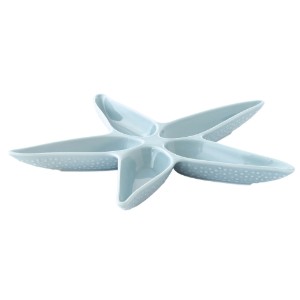 Előételek tálja, tengeri csillag alakú porcelán, 37 x 33 cm, "Coquillages Azur" - Easy Life