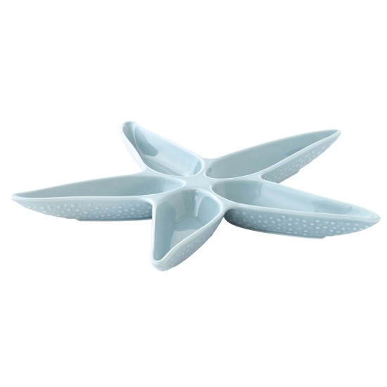 Előételek tálja, tengeri csillag alakú porcelán, 37 x 33 cm, "Coquillages Azur" - Easy Life