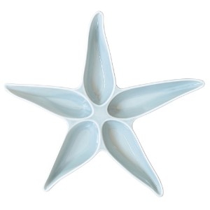 Előételek tálja, tengeri csillag alakú porcelán, 37 x 33 cm, "Coquillages Azur" - Easy Life
