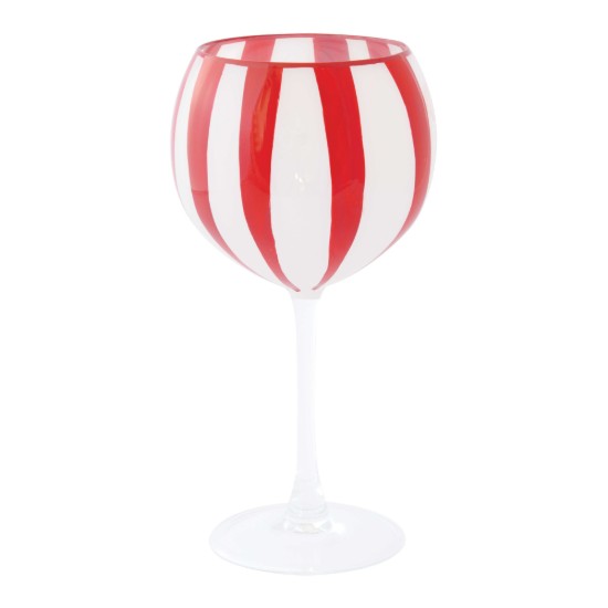 Gin pohár, kézzel festett, üvegből készült, 500 ml, "Twist&Match", Red - Easy Life