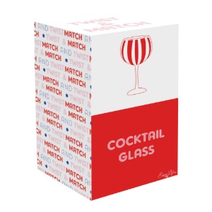 Gin pohár, kézzel festett, üvegből készült, 500 ml, "Twist&Match", Red - Easy Life