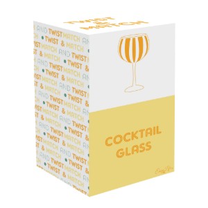 Gin-pohár, kézzel festett, üvegből készült, 500 ml, "Twist&Match", Yellow - Easy Life
