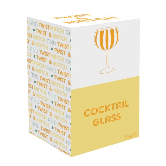 Gin-pohár, kézzel festett, üvegből készült, 500 ml, "Twist&Match", Yellow - Easy Life
