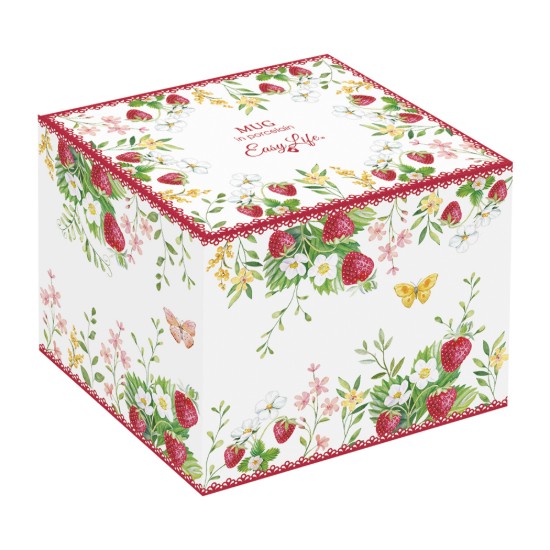 Bögre, porcelán, 350 ml, "Jardin des Fraises" - Easy Life