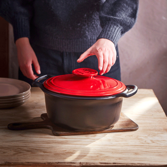 Kerámia Cocotte főzőedény, 28,5 cm/4 l, "Sublime +", Burgundy - Emile Henry
